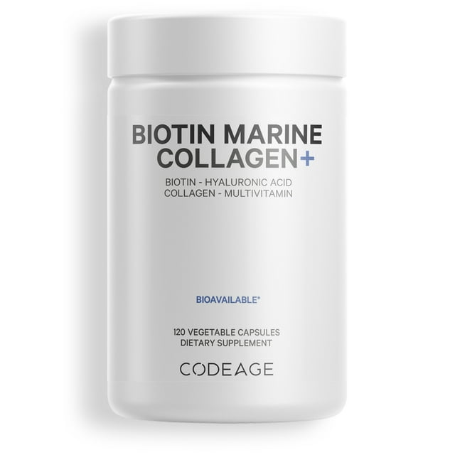 Codeage Biotin Marine Collagen, Wild Caught, 120 Capsules