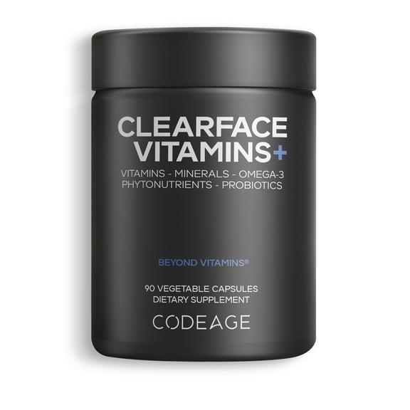 Codeage Clearface, Pantothenic Acid & Niacin, Skin Vitamins & Botanical Blend, Probiotics, 90 ct