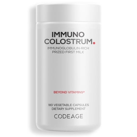 Codeage Colostrum Supplement, Immunoglobulin-Rich Grass-Fed Colostrum First Milking Capsules, 180 ct