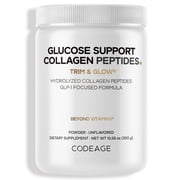 Codeage Glucose Support Collagen Peptides - Nextida GC Collagen Peptides - GLP 1 Support - Hydrolyzed Collagen, Grass-Fed, Type I & III, Unflavored - Non-GMO, Gluten-Free, Dairy-Free - 10.58 Oz