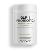Codeage GLP-1 Probiotic+, Live Probiotics Akkermansia, Chicory Inulin Prebiotics Postbiotics, 30 ct