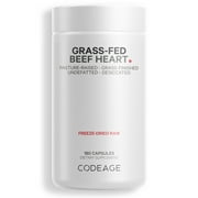 Codeage Grass-Fed Beef Heart, Grass-Finished, Pasture-Raised, Non-Defatted Glandular Supplement, 180 ct