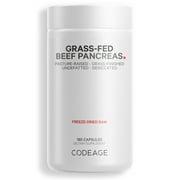 Codeage Grass-Fed Beef Pancreas, Grass-Finished, Pasture-Raised, Non-Defatted Glandular Supplement, 180 ct