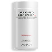 Codeage Grass-Fed Beef Spleen, Grass-Finished, Pasture-Raised, Non-Defatted Glandular Supplement, 180 ct