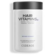 Codeage Hair Vitamins 10000 mcg Biotin, Keratin, Collagen, Vitamin A, B12, C, D3, E, Zinc, Turmeric, Probiotics, Enzymes, Inositol - Hair Care Support - Healthy Hair Supplement Pills - 120 Capsules
