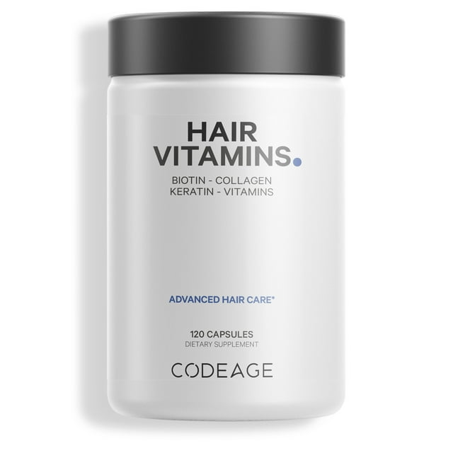 Codeage Hair Vitamins, Biotin 10mg, Keratin, Collagen Capsules, Zinc