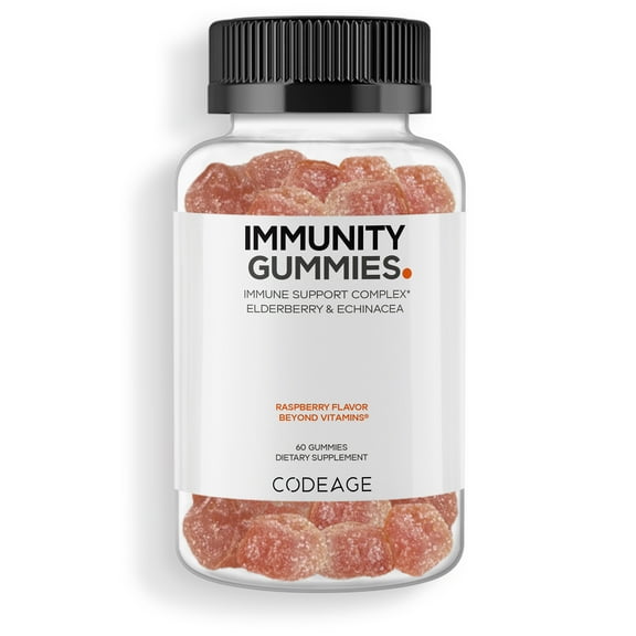Codeage Immunity Gummies, Vitamin C, Elderberry, Echinacea & Propolis, Vegan Pectin-Based Supplement, 60 ct