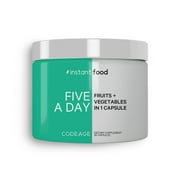 Codeage Instantfood Five a Day, 15 Fruits & Vegetables All-In-One Capsule, Whole Food Vegan Blend, 30 ct
