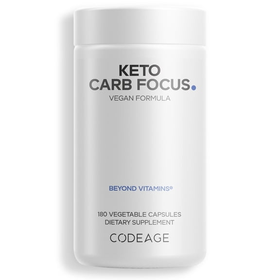 Codeage Keto Carb Focus, White Kidney Bean, Green Tea & Cinnamon Bark, Vegan, 3-Month Supply, 180 ct