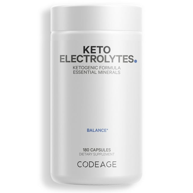 Codeage Keto Electrolytes, Magnesium, Potassium, Calcium, Mineral Salts Keto Supplement, NonGMO