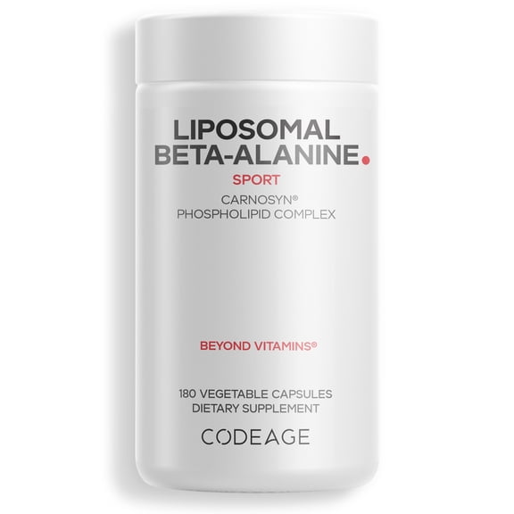 Codeage Liposomal Beta-Alanine Supplement, CarnoSyn Beta Alanine 1600 mg, Amino Acid Sports, 180 ct