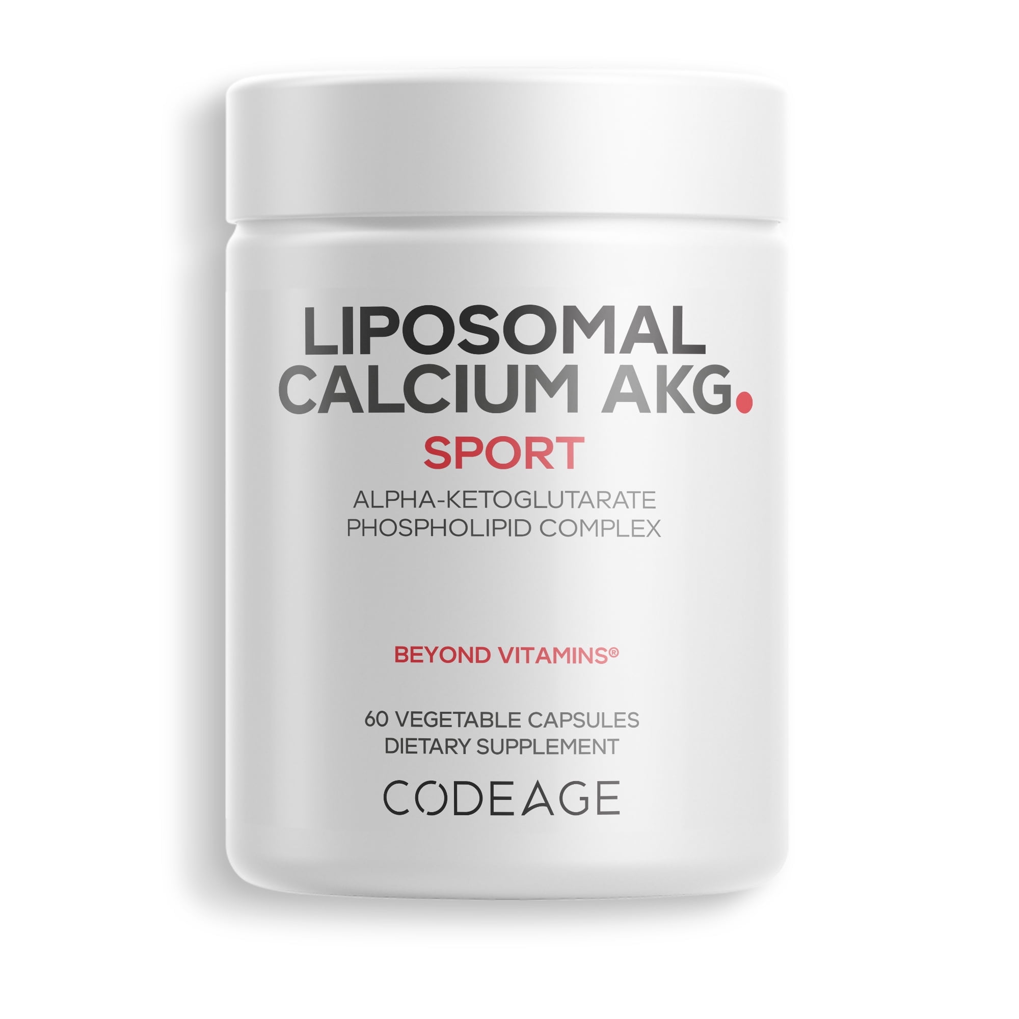 Codeage Liposomal Calcium AKG Capsules, Pure Alpha Ketoglutarate Supplement, Phospholipids, 60 ct