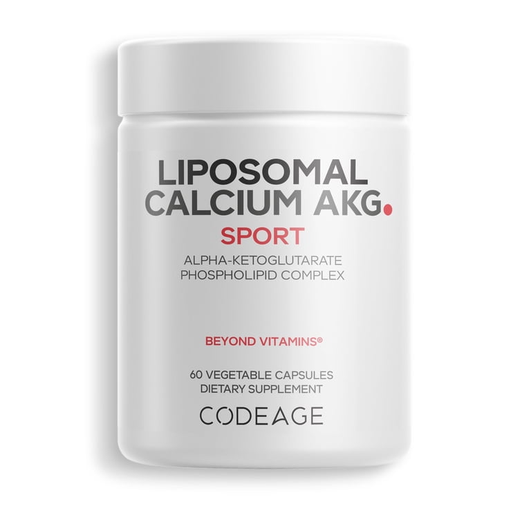 Codeage Liposomal Calcium AKG, Bone Health Support, Energy Production, 60 ct  - Walmart.com