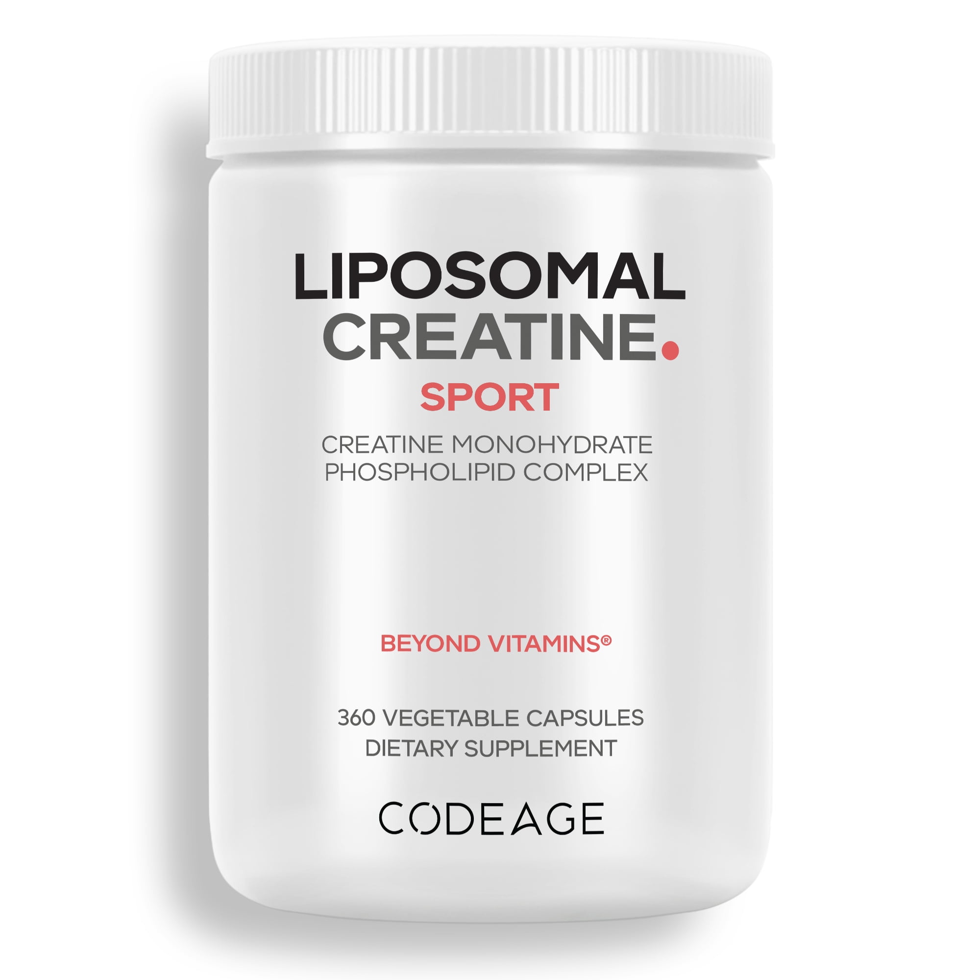 Codeage Liposomal Creatine Monohydrate Capsules, Micronized Creatine 2500mg Sports Nutrition, 360 ct