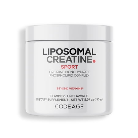 Codeage Liposomal Creatine Monohydrate Powder Supplement, Unflavored, 1-Month Supply, 30 Servings