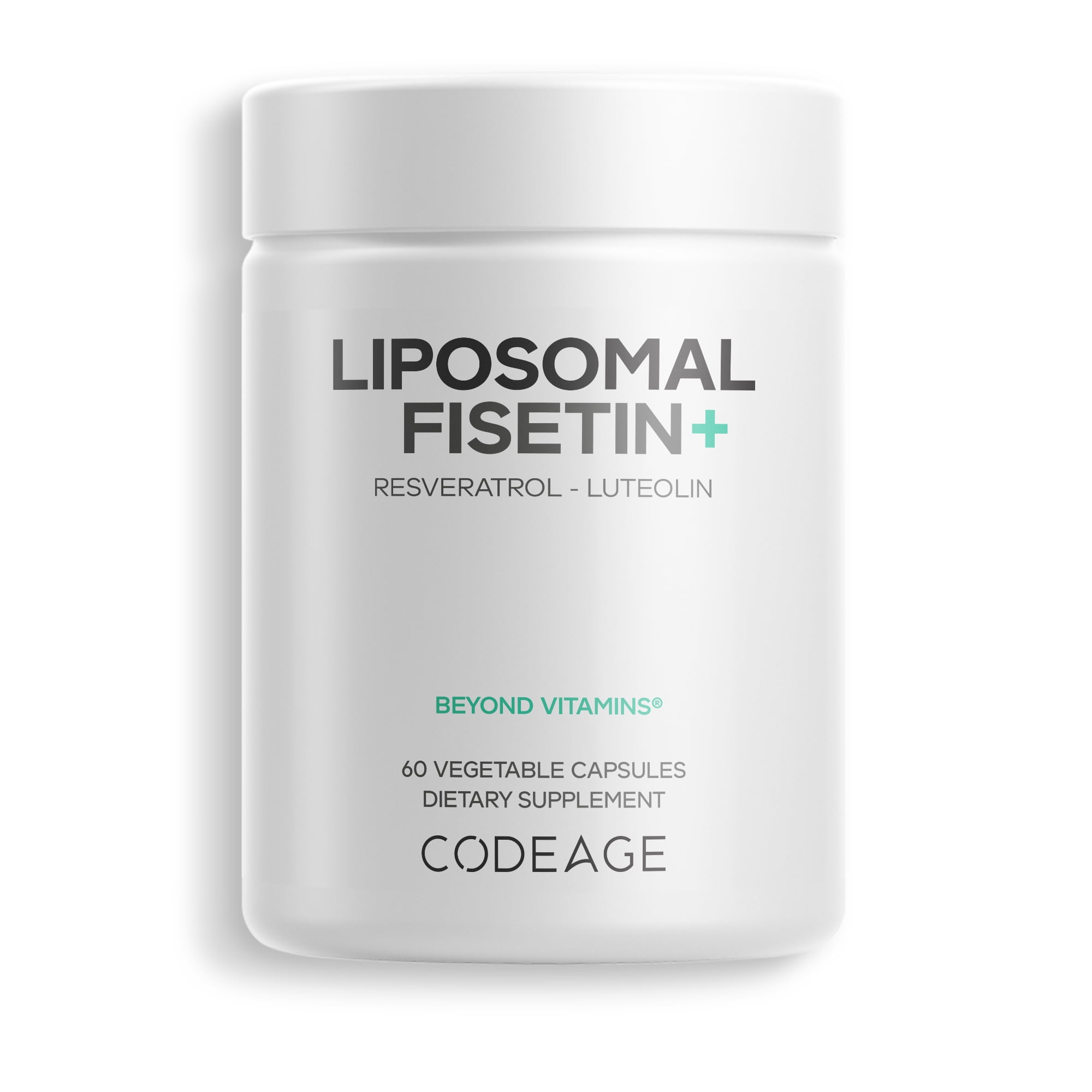 Codeage Liposomal Fisetin Supplement - Fisetin 500 mg - Resveratrol from Japanese Knotweed Extract Polyphenol, Luteolin Sophora Japonica Flavonoid, Liposomal Delivery - Vegan, Non-GMO - 60 Capsules