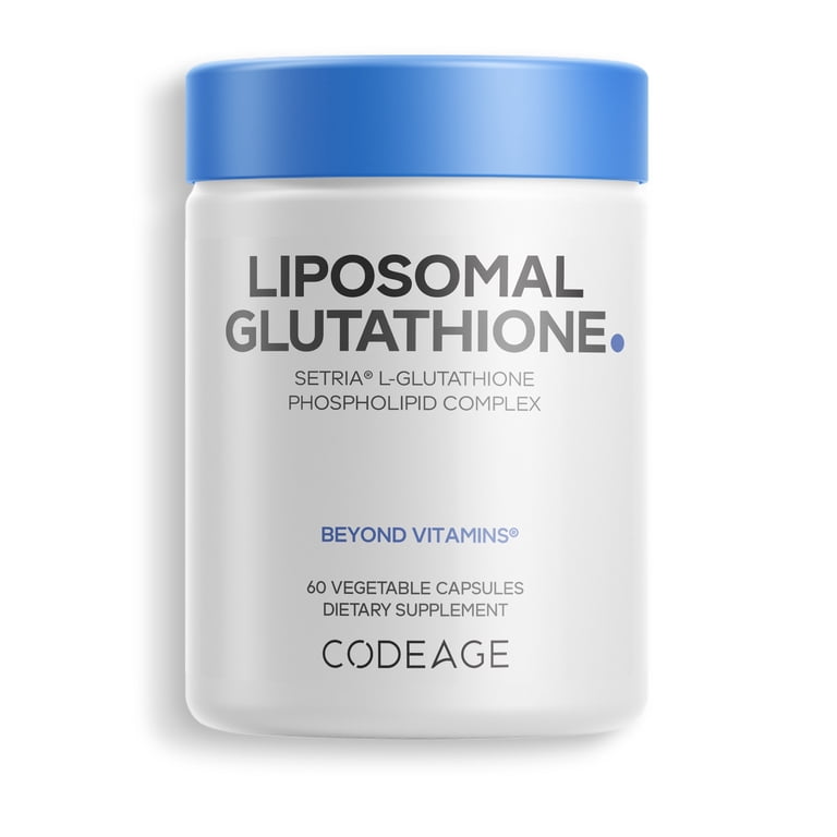 Codeage Liposomal Glutathione, Setria® L Glutathione Capsules, Phospholipid Complex, Vegan, Non-GMO, 60 ct