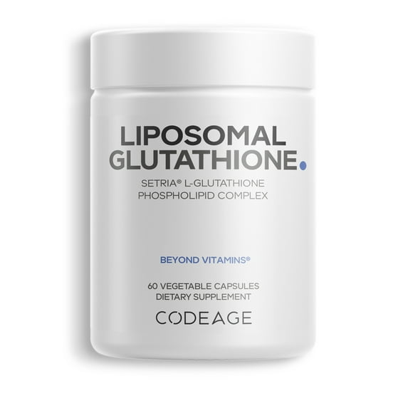 Codeage Liposomal Glutathione, Setria® L Glutathione Capsules, Phospholipid Complex, Vegan, Non-GMO, 60 ct