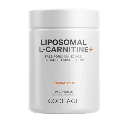 Codeage Liposomal L-Carnitine+, 90 Vegetable Capsules (500 mg per Capsule)