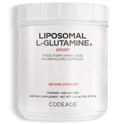 Codeage Liposomal L-Glutamine Powder 5000mg, Free-Form Amino Acid, Performance Muscles Support, 1lb