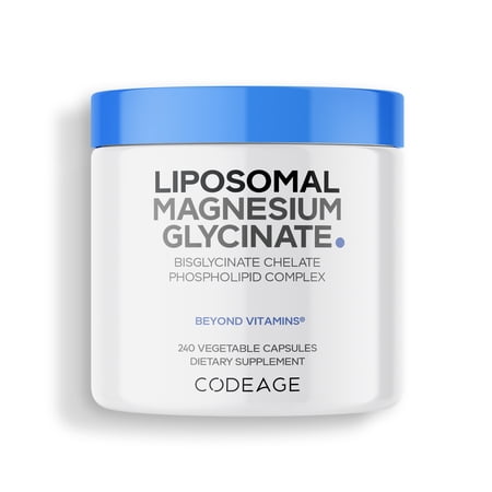 Codeage Liposomal Magnesium Bisglycinate Chelate Mineral Supplement, BioMag Phospholipids, 240 ct
