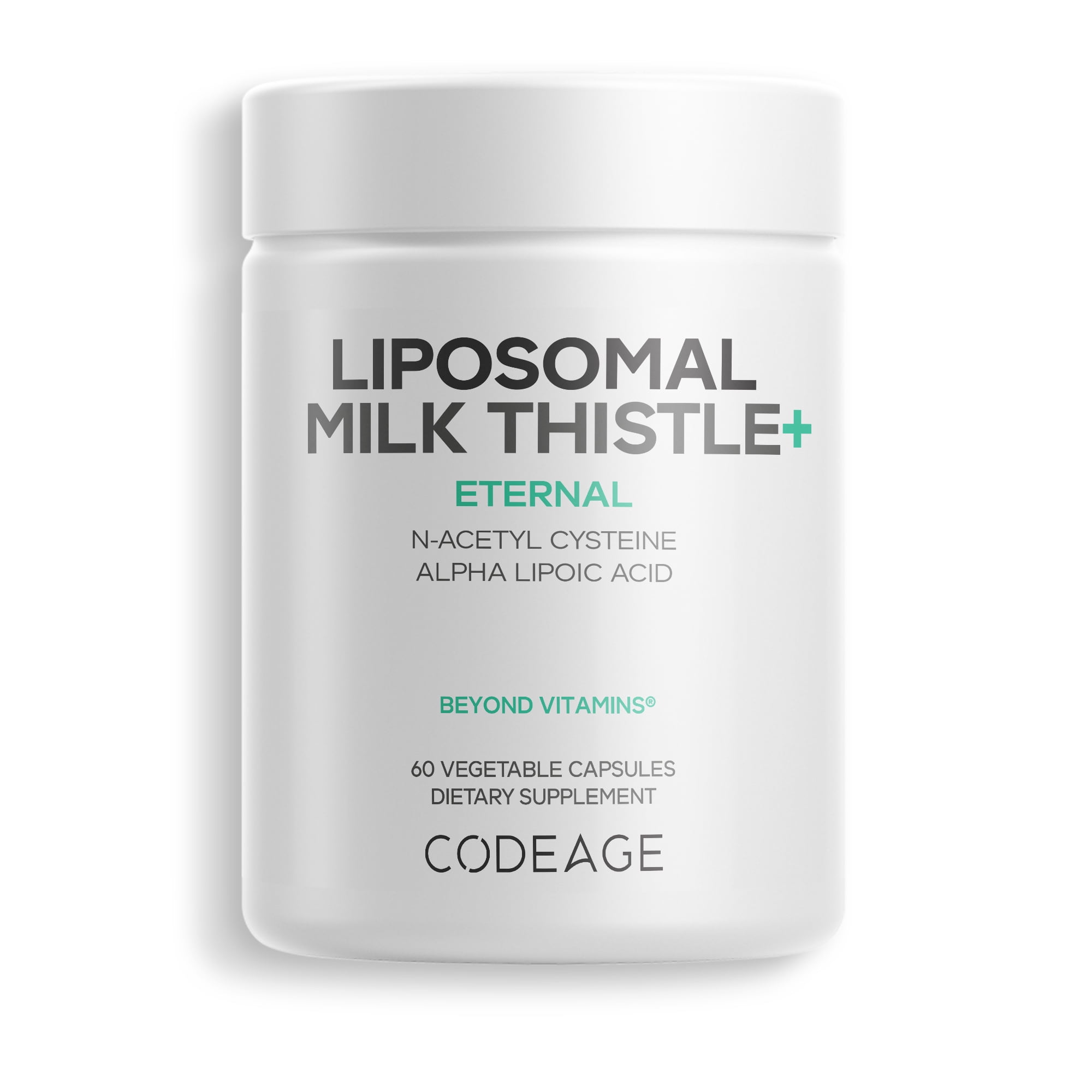 Codeage Liposomal Milk Thistle+ Supplement - Silymarin from Silybum Marianum, NAC, Artichoke Leaf, Dandelion Root, Alpha Lipoic Acid, BioPerine, Liposomal Delivery - Non-GMO - 60 Capsules