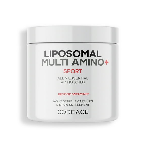 Codeage Liposomal Multi Amino+ BCAA & EAA Supplement, Free-Form Branched-Chain Amino Acids, 240 ct