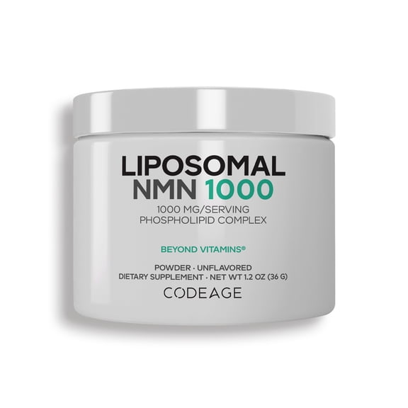 Codeage Liposomal NMN 1000mg Powder, Nicotinamide Mononucleotide, NAD+ Precursor, Unflavored, 1.2 oz