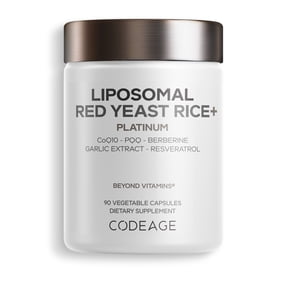Codeage Liposomal Red Yeast Rice Platinum, CoQ10, Berberine, Garlic, Grape Seed, Resveratrol, 90 ct