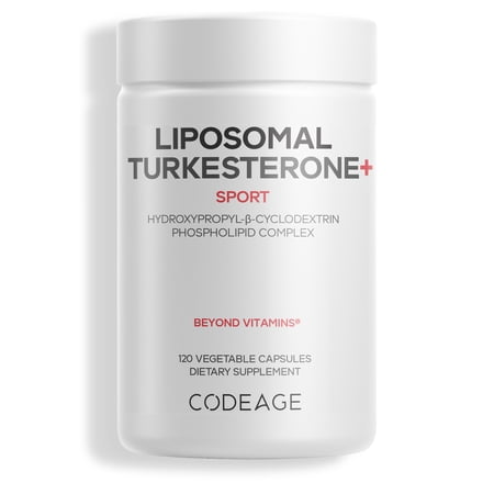 Codeage Liposomal Turkesterone Supplement, Ajuga Turkestanica & Hydroxypropyl-ß-Cyclodextrin, 120 ct