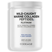 Codeage Marine Collagen Protein Powder Platinum, Fish Collagen Peptides + Vitamins, Biotin, 11.50 oz