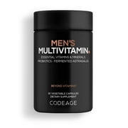 Codeage Men’s Daily Multivitamin Supplement, 25+ Vitamins & Minerals For Adults, Organic Whole Foods Vitamins For Men, Vitamin A, B Vitamins, Vitamin C, D, E, K, Probiotic, Zinc, Omega-3, 30 Capsules