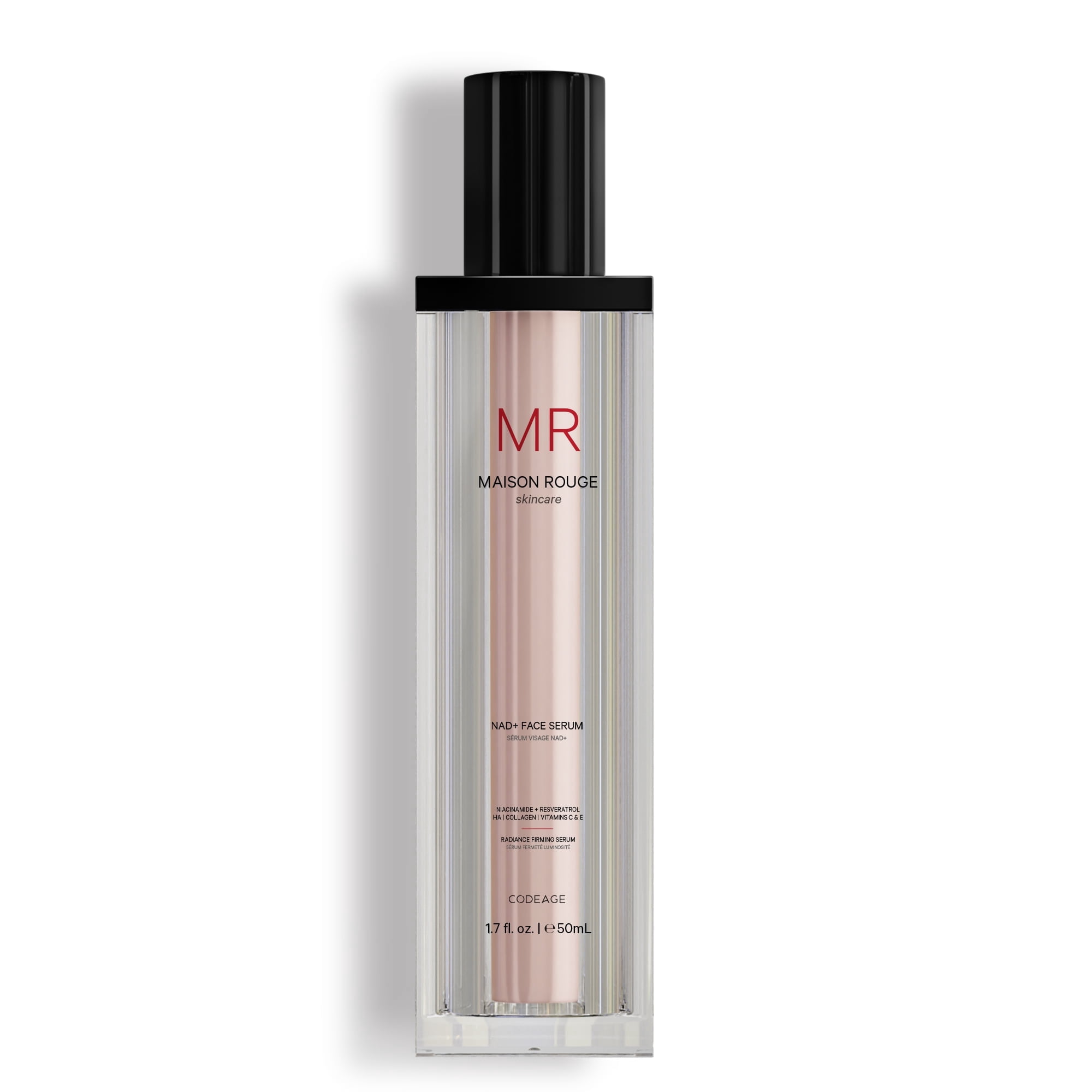 Maison Rouge NAD+ Face Serum, Resveratrol, Niacinamide, Collagen, Vitamins C & E, Aloe Vera, 1.7 fl. oz.