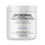 Codeage Liposomal Glutathione Powder - 1,000 mg L-Glutathione per Serving, Liposomal Delivery - 2-Month Supply - Vegan Reduced L-Glutathione - Unflavored - Phospholipid - Non-GMO - 2.22 Oz