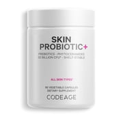 Codeage Skin Probiotics 50 Billion CFU & Prebiotics, Skin Ayurvedic Botanical Herbs, Shelf-Stable, 60 ct