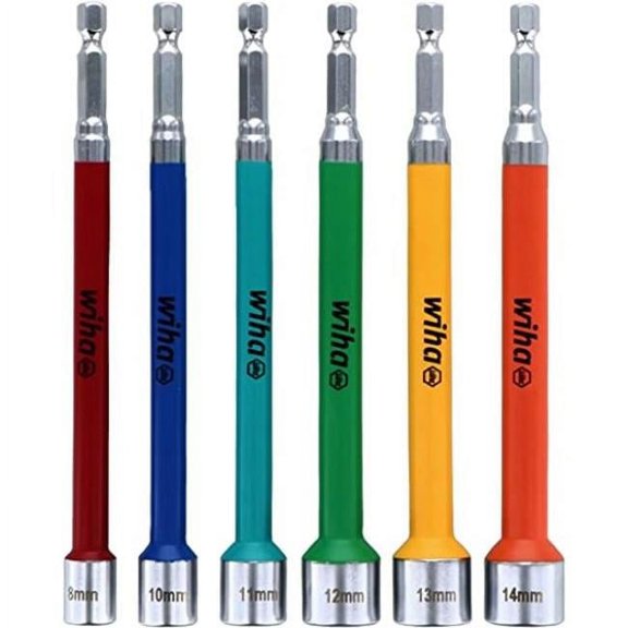 Coded Magnetic Nut Setter Metric Set, Multi Color - 6 Piece