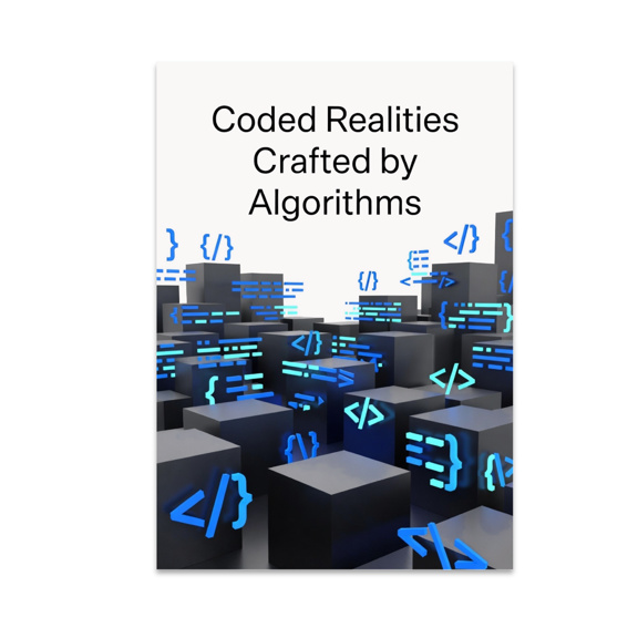 Coded Realities Crafted by Algorithms - Tech Enthusiast - 13x19 Poster Print
