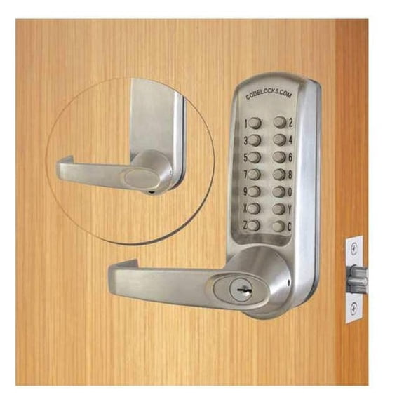 Codelocks Mechanical Lockset,Brushed Steel,Lever CL610-BS
