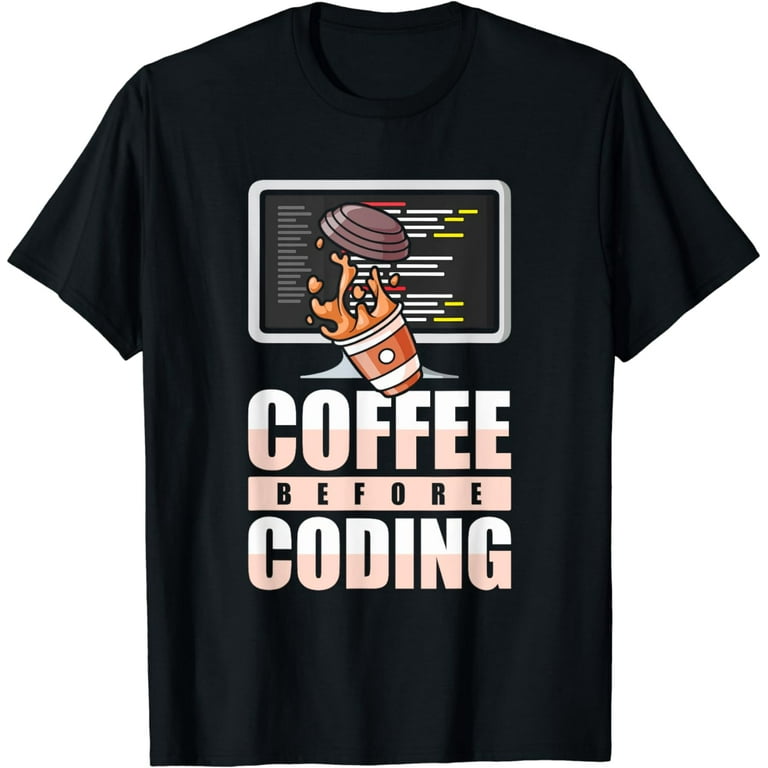 Programmer Coffee Into Code Coding T-Shirt Programmer Coffee Into Code Coding T-Shirt