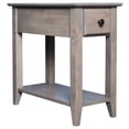 thumbnail image 1 of Coder Crossing Traditional Alder Wood Chairside Table in Sandy Gray, 1 of 4