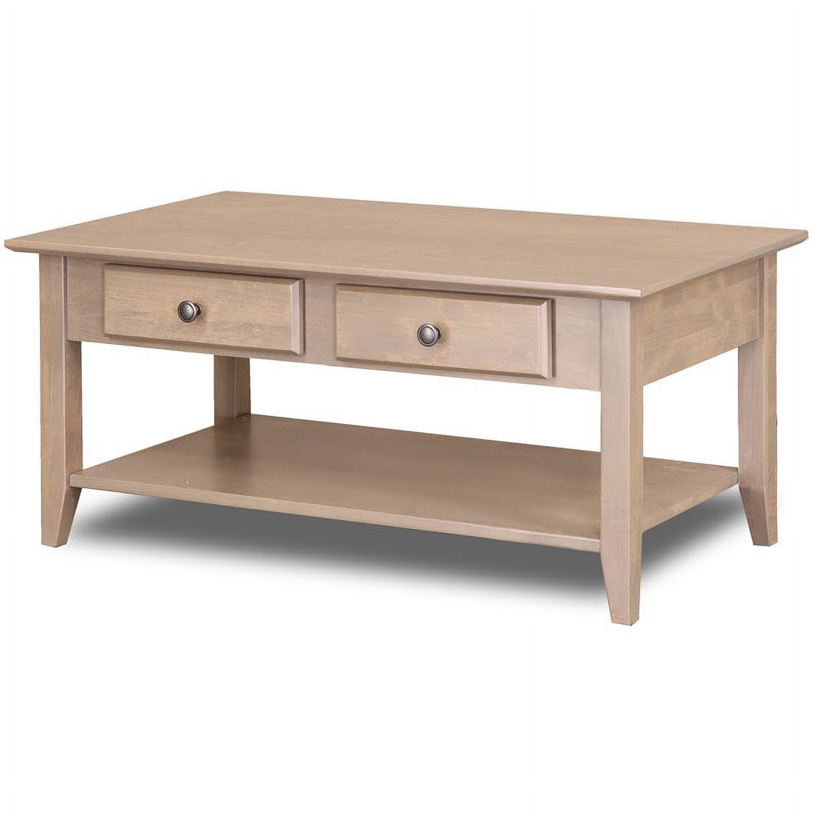 Coder Crossing Traditional Alder Wood Coffee Table with Shelf in Sandy