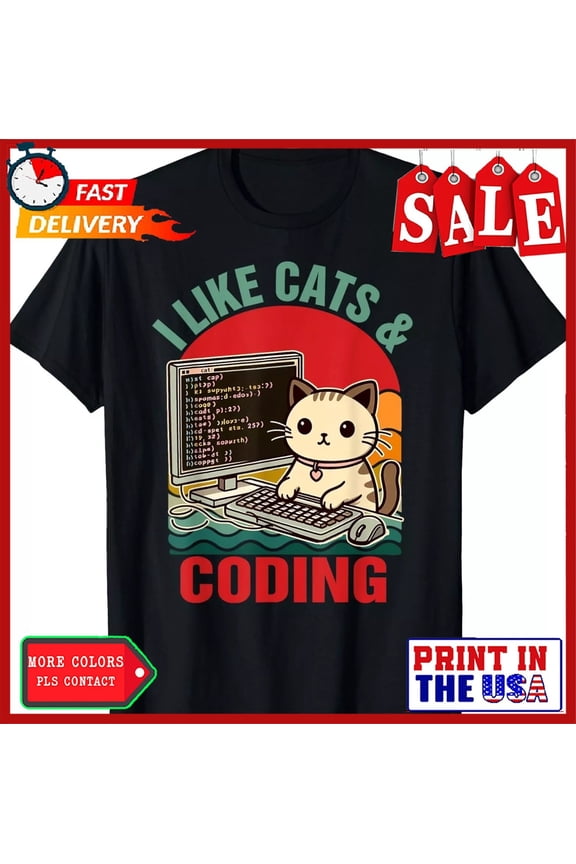Coder Programmer Cat Lover Cat Dad Engineering Binary Feline Tech T-Shirt
