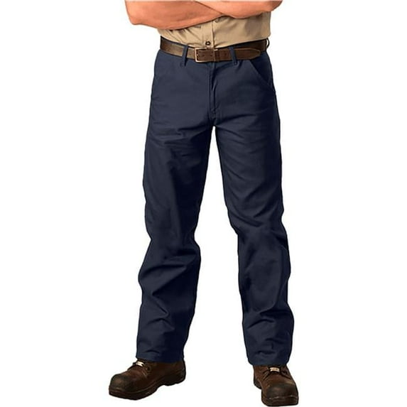 Codet port Big Bill Utility Jeans - Basket Weave Flame Resistant 8 oz - 28 in. x Unhemmed, Navy