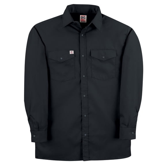 Big Bill 247 Premium Long-Sleeve Snap Front Work Shirt-Black-Tall-XL