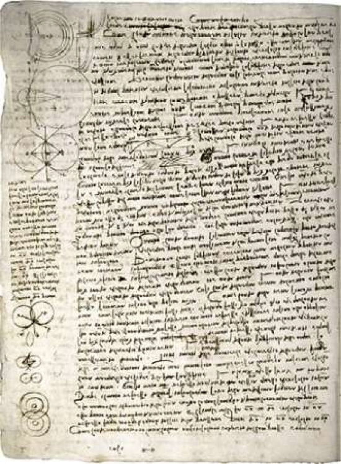 Codex Leicester Science of Waves Canvas Art - Leonardo Da Vinci (18 x 24)