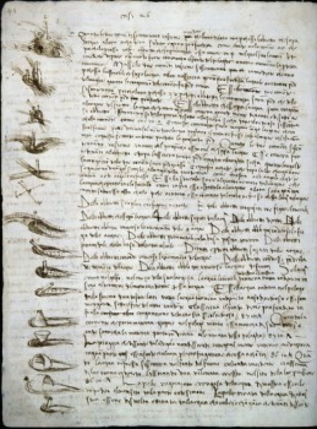 Codex Leicester Water Flow  Leonardo da Vinci (1452-1519Italian) Drawing Armand Hammer Foundation Los Angeles Canvas Art - Leonardo da Vinci (24 x 36)