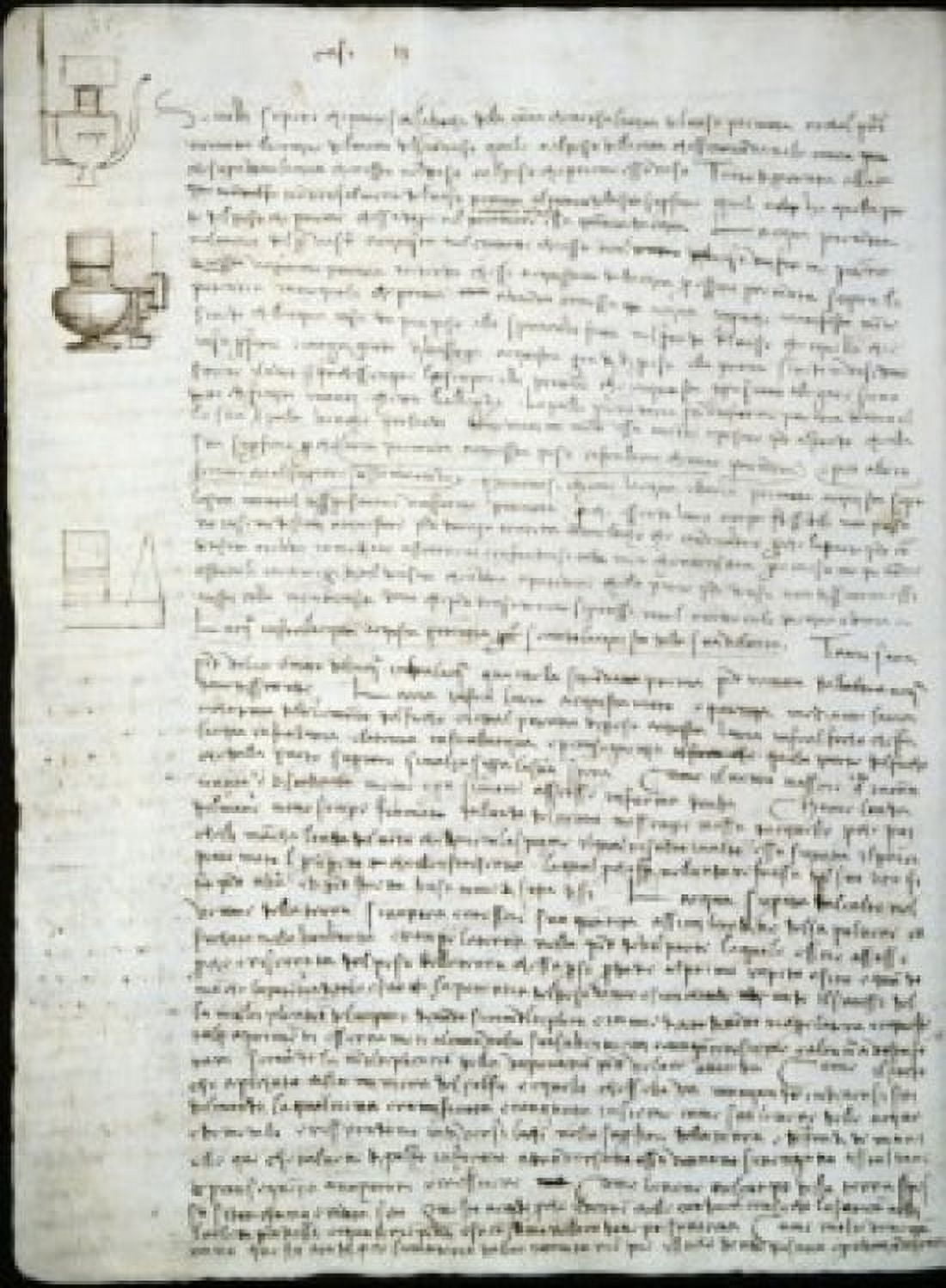 Codex Leicester Water Pressure Theories Leonardo da Vinci (1452-1519Italian) Drawing Armand Hammer Foundation Los Angeles Canvas Art - Leonardo da Vinci (18 x 24)