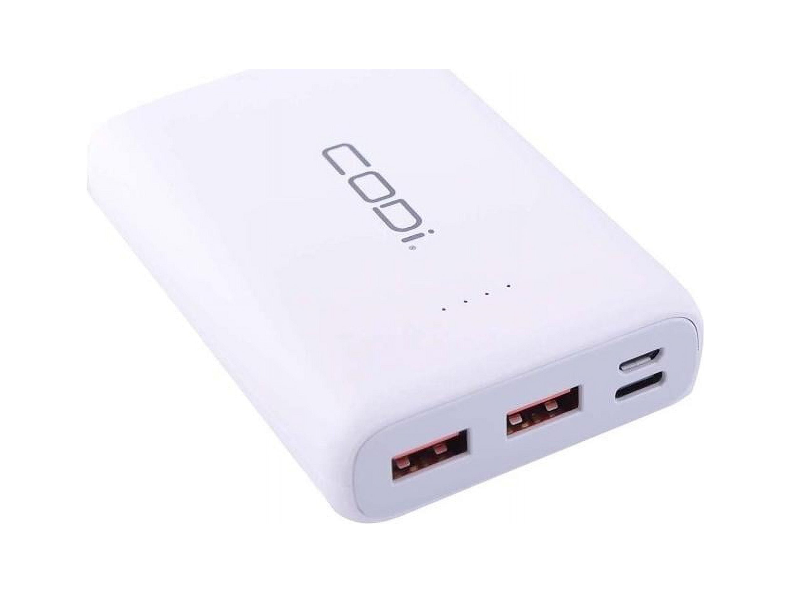 CODi 10,000mAh Slim Quick Charge Power Bank with USB-C, Dual USB-A & Micro-USB Inputs