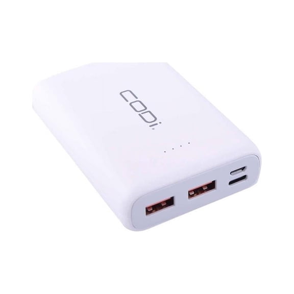 CODi 10,000mAh Slim Quick Charge Power Bank with USB-C, Dual USB-A & Micro-USB Inputs