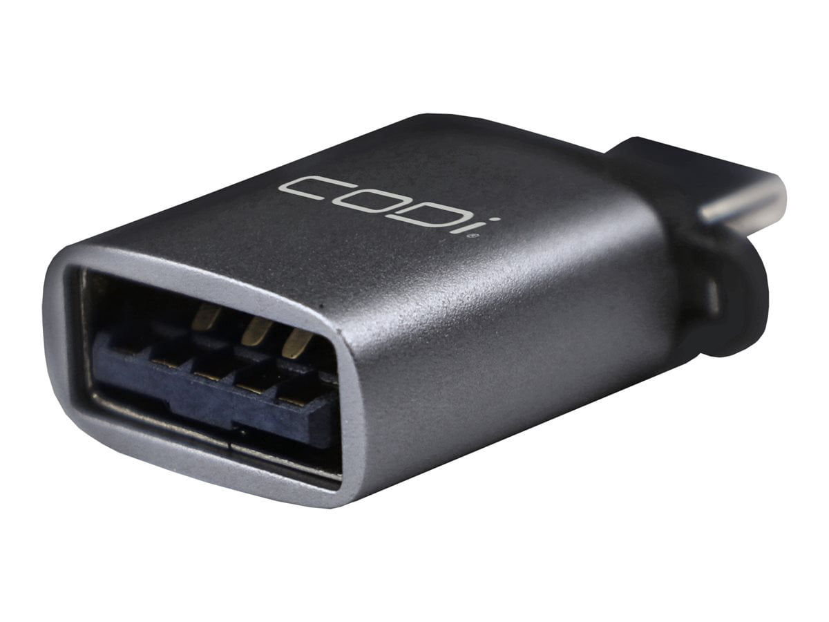 CODi USB-C to USB-A Adapter w/ 10Gbps Data Transfer Speed - 1 x USB Type A - Female - 1 x USB Type C - Male - Space Gray